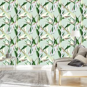 Papier Peint Motifs De Feuilles De La Nature De Style Rétro – Image 3