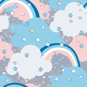 Papier Peint Arc-En-Ciel Avec Des Nuages – Image 1