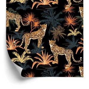 Papier Peint Chats Sauvages Et Arbres – Image 2