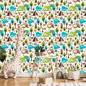 Papier Peint Top Renard Vert Arbre Pour Chambre Garçon – Image 5