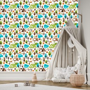 Papier Peint Top Renard Vert Arbre Pour Chambre Garçon – Image 3