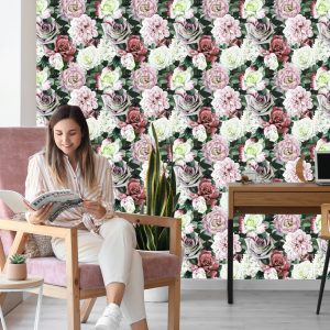 Papier Peint Pivoines Dans Les Feuilles – Image 7