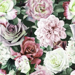 Papier Peint Pivoines Dans Les Feuilles – Image 1