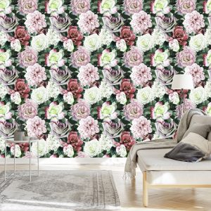 Papier Peint Pivoines Dans Les Feuilles – Image 3