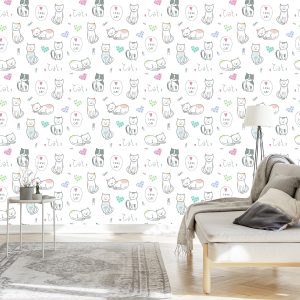 Papier Peint Pour Les Enfants - Happy Cats – Image 3