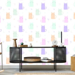 Papier Peint Pour Les Enfants - Chats Colorés – Image 5