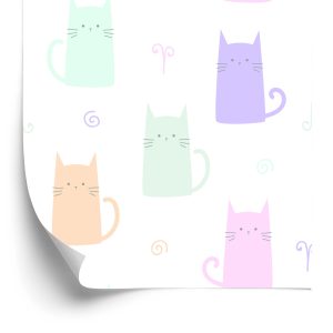 Papier Peint Pour Les Enfants - Chats Colorés – Image 2