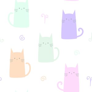 Papier Peint Pour Les Enfants - Chats Colorés – Image 1