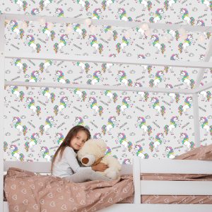 Papier Peint Pour Les Filles Nuages ​​De Licornes Colorées – Image 7