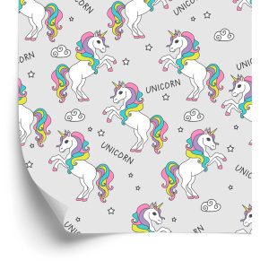 Papier Peint Pour Les Filles Nuages ​​De Licornes Colorées – Image 2