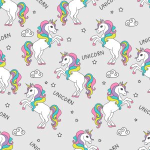 Papier Peint Pour Les Filles Nuages ​​De Licornes Colorées – Image 1