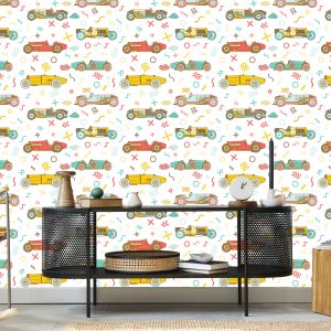 Papier Peint Pour Les Enfants - Voitures De Course Anciennes – Image 5