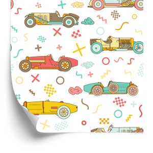 Papier Peint Pour Les Enfants - Voitures De Course Anciennes – Image 2