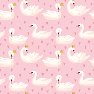 Papier Peint Animaux De Conte De Fées Cygnes Chambre D'enfants – Image 1