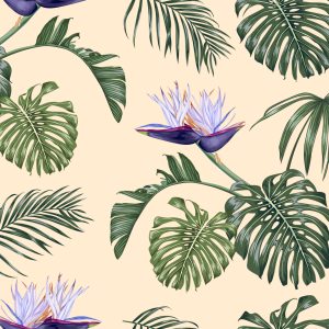 Papier Peint Feuilles De Monstère – Image 1