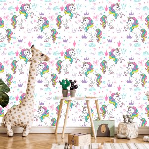 Papier Peint Pour Les Enfants - Licornes Colorées – Image 5