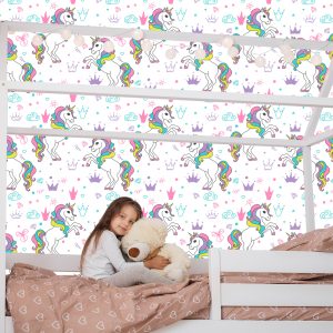 Papier Peint Pour Les Enfants - Licornes Colorées – Image 7