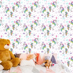 Papier Peint Pour Les Enfants - Licornes Colorées – Image 6