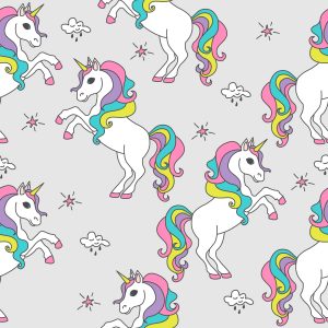 Papier Peint Pour Les Enfants - Licornes Arc-En-Ciel – Image 1