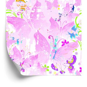 Papier Peint Papillons, Fleurs, Plantes Pour Chambre De Bébé – Image 2