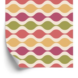 Papier Peint Vagues De Style Rétro – Image 2