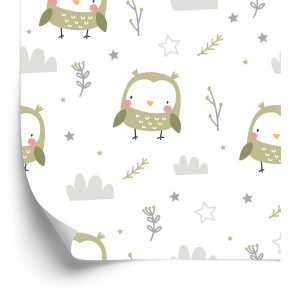 Papier Peint Plantes Hiboux – Image 2