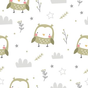 Papier Peint Plantes Hiboux – Image 1