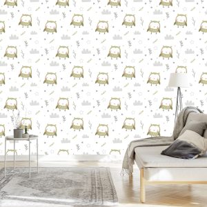 Papier Peint Plantes Hiboux – Image 3