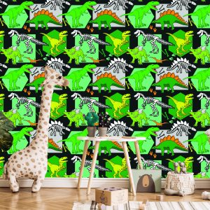 Papier Peint Mur Pour Garçons Animaux Dinosaures – Image 5