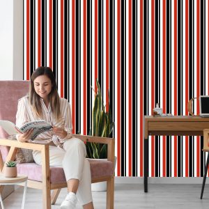 Papier Peint Rayures Verticales Classiques Pour Le Salon Office – Image 7