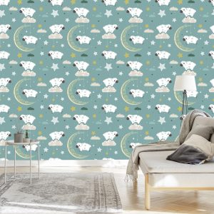 Papier Peint Moutons Et Lunes – Image 3