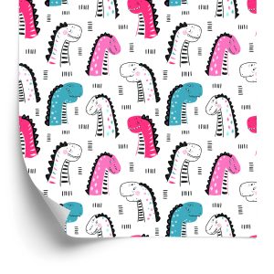 Papier Peint Pour Les Enfants Dans Les Dinosaures À Pois Colorés – Image 2