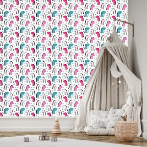 Papier Peint Pour Les Enfants Dans Les Dinosaures À Pois Colorés – Image 3