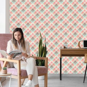 Papier Peint Diamants Dans Un Style Rétro – Image 7