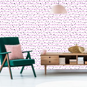 Papier Peint Pois Et Rayures Roses – Image 6