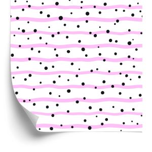 Papier Peint Pois Et Rayures Roses – Image 2