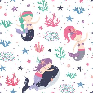 Papier Peint Chambre D'enfant De Conte De Fées De La Sirène – Image 1