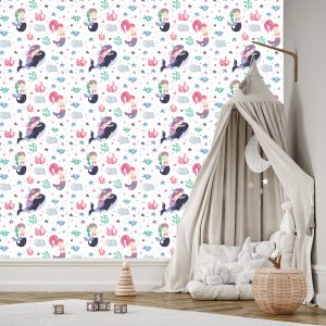 Papier Peint Chambre D'enfant De Conte De Fées De La Sirène – Image 3