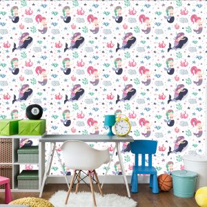 Papier Peint Chambre D'enfant De Conte De Fées De La Sirène – Image 4