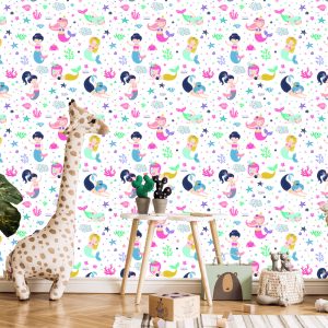 Papier Peint Étoiles De Sirènes De Conte De Fées Pour Une Chambre D'enfant – Image 5