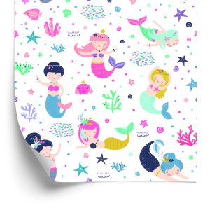 Papier Peint Étoiles De Sirènes De Conte De Fées Pour Une Chambre D'enfant – Image 2