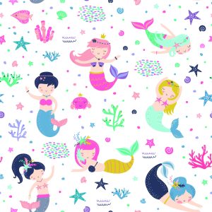 Papier Peint Étoiles De Sirènes De Conte De Fées Pour Une Chambre D'enfant – Image 1