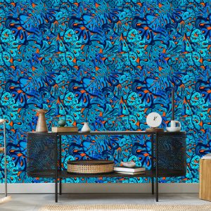 Papier Peint Inscriptions Graffiti Dans Les Tons De Bleu – Image 5