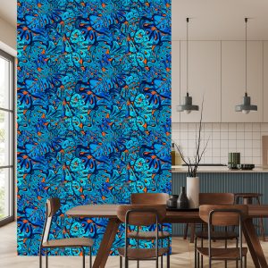 Papier Peint Inscriptions Graffiti Dans Les Tons De Bleu – Image 4