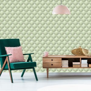 Papier Peint Motifs Rétro Verts – Image 6