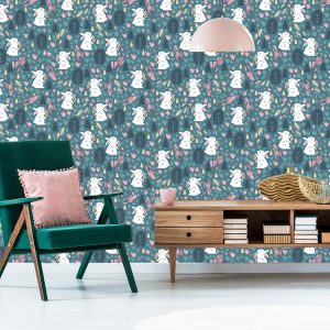 Papier Peint Lapins Sur Fond Vert – Image 6