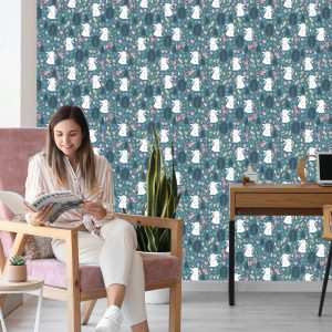 Papier Peint Lapins Sur Fond Vert – Image 7