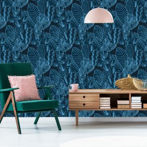 Papier Peint Feuilles Tropicales Aux Couleurs Sombres – Image 6