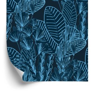 Papier Peint Feuilles Tropicales Aux Couleurs Sombres – Image 2