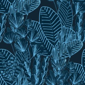 Papier Peint Feuilles Tropicales Aux Couleurs Sombres – Image 1